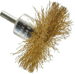 Value Collection - 3" Brush Diam, Flared End Brush - Medium Grade, 1/4" Diam Shank, 15,000 Max RPM - Americas Industrial Supply