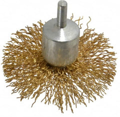 Value Collection - 3" Brush Diam, Flared End Brush - Coarse Grade, 1/4" Diam Shank, 15,000 Max RPM - Americas Industrial Supply