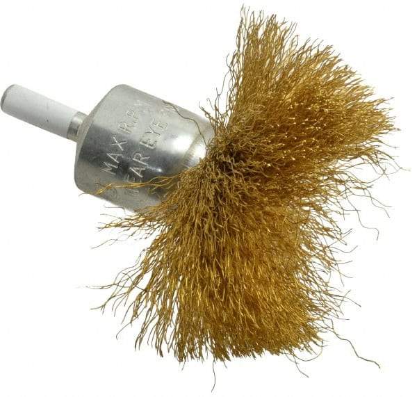 Value Collection - 3" Brush Diam, Flared End Brush - Fine Grade, 1/4" Diam Shank, 15,000 Max RPM - Americas Industrial Supply