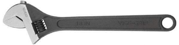 Irwin - 2-1/4" Jaw Capacity, 18" Standard Adjustable Wrench - Chrome Vanadium Steel, Chrome Finish - Americas Industrial Supply