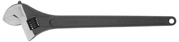 Irwin - 2-7/16" Jaw Capacity, 24" Standard Adjustable Wrench - Chrome Vanadium Steel, Black Finish - Americas Industrial Supply