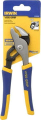 Irwin - 6" OAL, 1" Max Capacity, 4 Position Groove Joint Tongue & Groove Pliers - Serrated Pipe Straight Jaws, Curved Head, ProTouch Handles - Americas Industrial Supply
