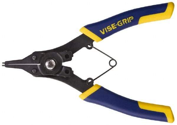 Irwin - 1-19/64" Long Standard Jaw, Snap Ring Plier - 6-1/2" OAL, ProTouch Handle, Plier Head Converts from Internal to External Snap Ring Plier - Americas Industrial Supply