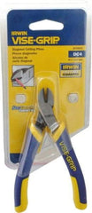 Irwin - 4-1/2" OAL, Diagonal Cutter - 1/2" Jaw Length x 7/64" Jaw Width, Oval Head, ProTouch Handle - Americas Industrial Supply