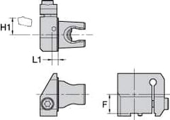 Kennametal - System Size KM25, Right Hand Cut, Modular Cutoff Cutting Unit Head - A2 BHSN19X... Insert Style, 0.189" Head Length, 0.4921" Center to Cutting Edge, Series A2 - Americas Industrial Supply
