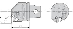 Kennametal - Insert Style LT 16ER, 35mm Head Length, Left Hand Cut, External Modular Threading Cutting Unit Head - System Size KM32, 22mm Center to Cutting Edge, Series LT Threading - Americas Industrial Supply