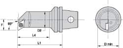 Kennametal - Left Hand Cut, 16mm Min Bore Diam, Size KM32 Steel Modular Boring Cutting Unit Head - 1.65" Max Bore Depth, Through Coolant, Compatible with DP.. - Americas Industrial Supply