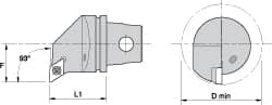 Kennametal - Right Hand Cut, Size KM32, DC.. Insert Compatiblity, Internal Modular Turning & Profiling Cutting Unit Head - 22mm Ctr to Cutting Edge, 35mm Head Length, Through Coolant, Series Screw-On - Americas Industrial Supply
