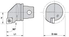 Kennametal - Right Hand Cut, Size KM32, CC.. Insert Compatiblity, Internal Modular Turning & Profiling Cutting Unit Head - 22mm Ctr to Cutting Edge, 35mm Head Length, Through Coolant, Series Screw-On - Americas Industrial Supply