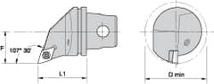 Kennametal - Left Hand Cut, Size KM32, DC.. Insert Compatiblity, Internal Modular Turning & Profiling Cutting Unit Head - 22mm Ctr to Cutting Edge, 35mm Head Length, Through Coolant, Series Screw-On - Americas Industrial Supply