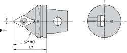 Kennametal - Neutral Cut, Size KM32, DC.. Insert Compatiblity, External Modular Turning & Profiling Cutting Unit Head - 35mm Head Length, Through Coolant, Series Screw-On - Americas Industrial Supply
