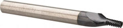 Carmex - #10-32, #12-32, #8-32 UNC, UNEF, UNF, 0.126" Cutting Diam, 3 Flute, Solid Carbide Helical Flute Thread Mill - Internal Thread, 0.27" LOC, 2-1/2" OAL, 1/4" Shank Diam - Americas Industrial Supply