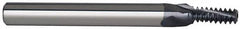 Carmex - 1/4-20 UNC, 0.185" Cutting Diam, 3 Flute, Solid Carbide Helical Flute Thread Mill - Internal Thread, 0.48" LOC, 2-1/2" OAL, 1/4" Shank Diam - Americas Industrial Supply