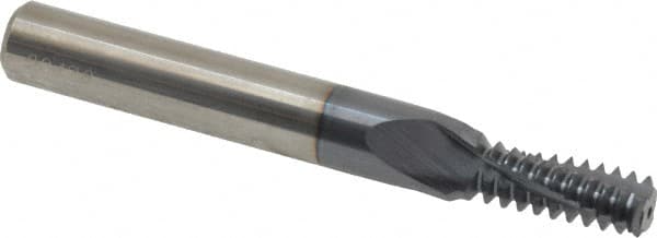 Carmex - 3/8-16 UNC, 0.264" Cutting Diam, 3 Flute, Solid Carbide Helical Flute Thread Mill - Internal Thread, 0.66" LOC, 2-1/2" OAL, 5/16" Shank Diam - Americas Industrial Supply