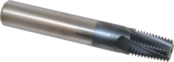 Carmex - 1/2-14 to 3/4-14 NPT, 0.61" Cutting Diam, 4 Flute, Solid Carbide Helical Flute Thread Mill - Internal/External Thread, 0.89" LOC, 4" OAL, 5/8" Shank Diam - Americas Industrial Supply