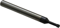 Carmex - #10-32 UNF, 0.146" Cutting Diam, 3 Flute, Solid Carbide Helical Flute Thread Mill - Internal Thread, 0.41" LOC, 2-1/2" OAL, 1/4" Shank Diam - Americas Industrial Supply