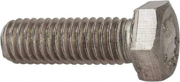 Value Collection - 3/8-16 UNC, 1-1/8" Length Under Head Hex Head Cap Screw - Fully Threaded, Grade 18-8 Stainless Steel, Uncoated, 9/16" Hex - Americas Industrial Supply