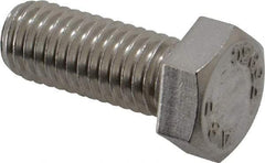 Value Collection - 1/2-13 UNC, 1-1/4" Length Under Head Hex Head Cap Screw - Fully Threaded, Grade 18-8 Stainless Steel, Uncoated, 3/4" Hex - Americas Industrial Supply
