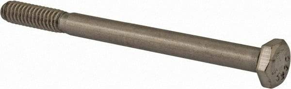 Value Collection - 1/4-20 UNC, 3-1/4" Length Under Head Hex Head Cap Screw - Partially Threaded, Grade 18-8 Stainless Steel, Uncoated, 7/16" Hex - Americas Industrial Supply