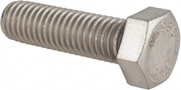 Value Collection - 1/2-13 UNC, 3-1/4" Length Under Head Hex Head Cap Screw - Partially Threaded, Grade 18-8 Stainless Steel, Uncoated, 3/4" Hex - Americas Industrial Supply