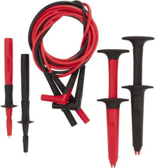 Fluke - Black/Red Electrical Test Equipment Leads - Use with Fluke 114, 115, 116 Digital Multimeters, Fluke 117 Electrician's Digital Multimeters with Noncontact Voltage & Fluke 123 Industrial Scopemeters Hand Held Oscilloscopes - Americas Industrial Supply