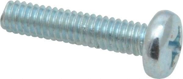 Value Collection - #12-24 UNC, 1" Length Under Head Phillips Drive Machine Screw - Pan Head, Grade 2 Steel, Zinc-Plated Finish, Without Washer - Americas Industrial Supply