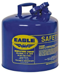 Eagle - 5 Gal Galvanized Steel Type I Safety Can - 13-1/2" High x 12-1/2" Diam, Blue - Americas Industrial Supply