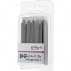 Wiha - 1/4" Drive, #1 Reversible Phillips/Slotted Screwdriver Bit - 2-3/8" OAL - Americas Industrial Supply