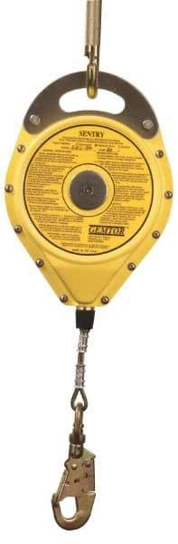 Gemtor - 100' Long, Stainless Steel Cable Self-Retracting Lifeline - 0.187" Diam, Swivel Locking Snap Hook Connector - Americas Industrial Supply