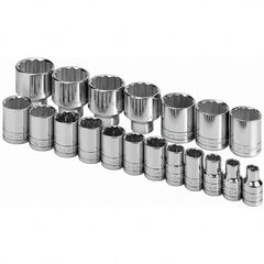 SK - 1/2" Drive Standard Socket Set - 3/8 to 1-1/2", Inch Measurement Standard - Americas Industrial Supply