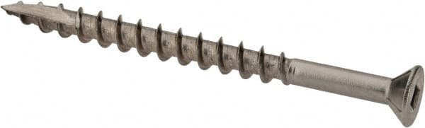 Value Collection - #10 Flat Head, Square Drive Stainless Steel Deck Screw - 2-1/2" OAL, Grade 305, Type 17 Point - Americas Industrial Supply