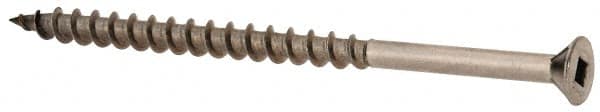 Value Collection - #10 Flat Head, Square Drive Stainless Steel Deck Screw - 3-1/2" OAL, Grade 305, Type 17 Point - Americas Industrial Supply