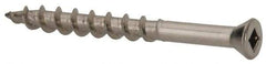 Value Collection - #7 Flat Head, Square Drive Stainless Steel Deck Screw - 1-5/8" OAL, Grade 305, Type 17 Point - Americas Industrial Supply