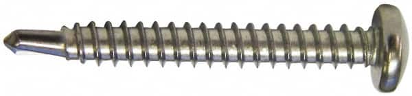 Value Collection - #12, Pan Head, Phillips Drive, 1-1/4" Length Under Head, #3 Point, Self Drilling Screw - Grade 410 Stainless Steel - Americas Industrial Supply