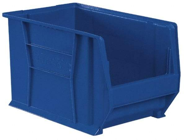 Akro-Mils - 200 Lb. Load Capacity, 20" Deep, Blue Polymer Hopper Stacking Bin - 6" High x 12-3/8" Wide x 20" Long - Americas Industrial Supply