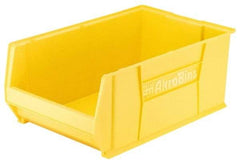 Akro-Mils - 200 Lb. Load Capacity, 20" Deep, Yellow Polymer Hopper Stacking Bin - 12" High x 12-3/8" Wide x 20" Long - Americas Industrial Supply