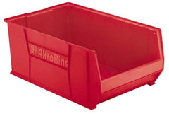 Akro-Mils - 300 Lb. Load Capacity, 29-1/4" Deep, Red Polymer Hopper Stacking Bin - 12" High x 18-3/8" Wide x 29-1/4" Long - Americas Industrial Supply