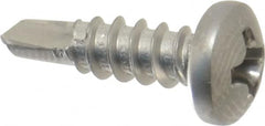 Value Collection - #6, Pan Head, Phillips Drive, 1/2" Length Under Head, #2 Point, Self Drilling Screw - Grade 410 Stainless Steel - Americas Industrial Supply