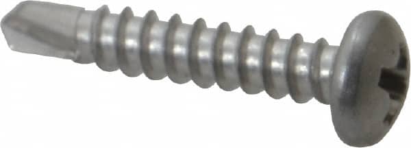 Value Collection - #6, Pan Head, Phillips Drive, 3/4" Length Under Head, #2 Point, Self Drilling Screw - Grade 410 Stainless Steel - Americas Industrial Supply