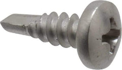 Value Collection - #8, Pan Head, Phillips Drive, 1/2" Length Under Head, #2 Point, Self Drilling Screw - Grade 410 Stainless Steel - Americas Industrial Supply