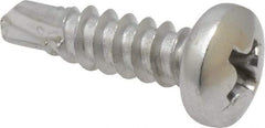 Value Collection - #8, Pan Head, Phillips Drive, 5/8" Length Under Head, #2 Point, Self Drilling Screw - Grade 410 Stainless Steel - Americas Industrial Supply