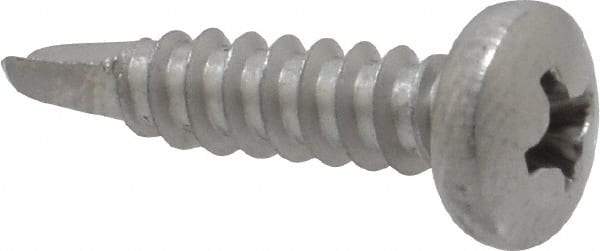 Value Collection - #8, Pan Head, Phillips Drive, 3/4" Length Under Head, #2 Point, Self Drilling Screw - Grade 410 Stainless Steel - Americas Industrial Supply