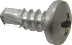 Value Collection - #10, Pan Head, Phillips Drive, 1/2" Length Under Head, #2 Point, Self Drilling Screw - Grade 410 Stainless Steel - Americas Industrial Supply