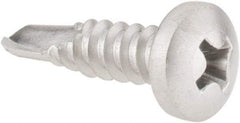 Value Collection - #10, Pan Head, Phillips Drive, 3/4" Length Under Head, #3 Point, Self Drilling Screw - Grade 410 Stainless Steel - Americas Industrial Supply