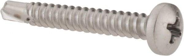 Value Collection - #10, Pan Head, Phillips Drive, 1-1/2" Length Under Head, #3 Point, Self Drilling Screw - Grade 410 Stainless Steel - Americas Industrial Supply