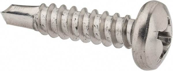 Value Collection - #12, Pan Head, Phillips Drive, 1" Length Under Head, #3 Point, Self Drilling Screw - Grade 410 Stainless Steel - Americas Industrial Supply
