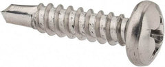 Value Collection - #12, Pan Head, Phillips Drive, 1" Length Under Head, #3 Point, Self Drilling Screw - Grade 410 Stainless Steel - Americas Industrial Supply