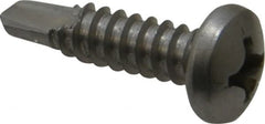 Value Collection - #14, Pan Head, Phillips Drive, 1" Length Under Head, #3 Point, Self Drilling Screw - Grade 410 Stainless Steel - Americas Industrial Supply