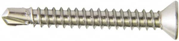 Value Collection - #10, Flat Head, Phillips Drive, 1-1/4" OAL, #3 Point, Self Drilling Screw - Grade 410 Stainless Steel - Americas Industrial Supply