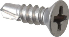 Value Collection - #6, Flat Head, Phillips Drive, 1/2" OAL, #2 Point, Self Drilling Screw - Grade 410 Stainless Steel - Americas Industrial Supply
